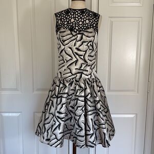 Pamella Roland fit and flare metallic cocktail dress